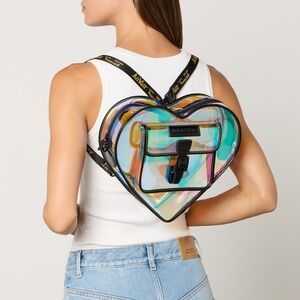 Dr. Martens Heart Shaped Iridescent Transparent Backpack/Crossbody Bag